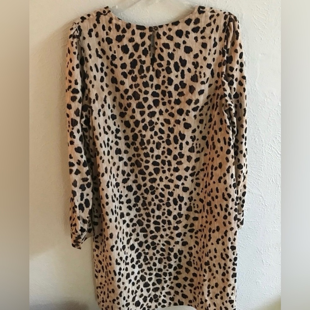 🐆 Merona Leopard Print Long Sleeve Shift Dress | Size L 🐆